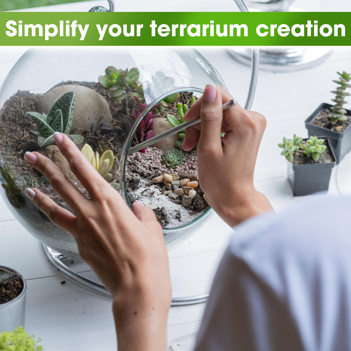 Duspro Recycle Terrarium Kit tools, includes care tools for easy maintenance