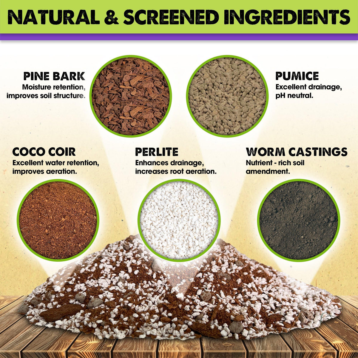 Duspro Recycle Tropical Potting Mix soil closeup highlights airy texture and nutrient-rich components for healthy roots