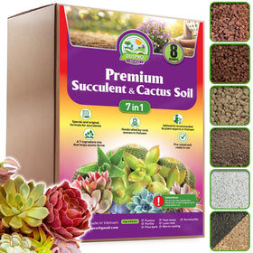DUSPRO Succulents Soil 7-in-1 mix promotes healthy roots and balanced moisture for cacti.