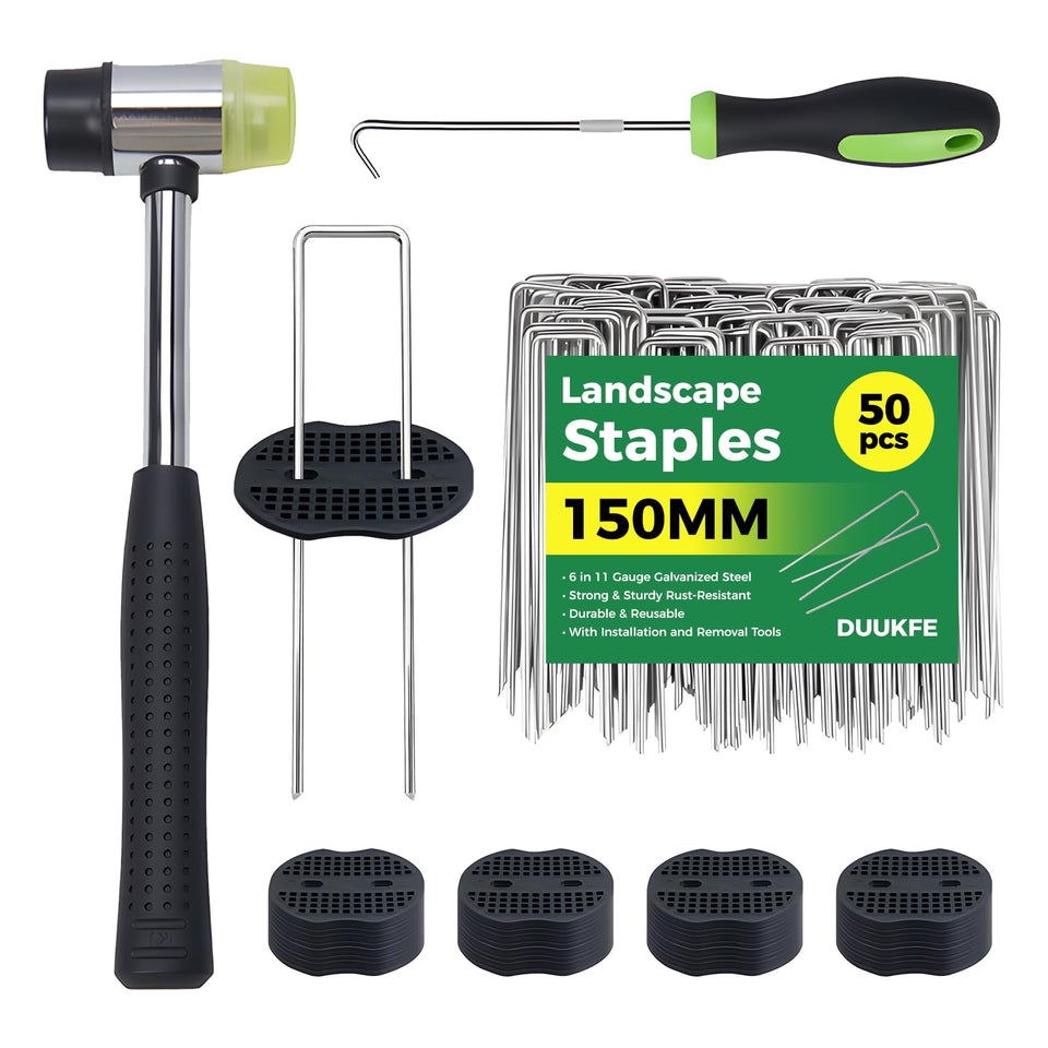 DUUKFE 6in landscape staples pack for durable outdoor stabilization.