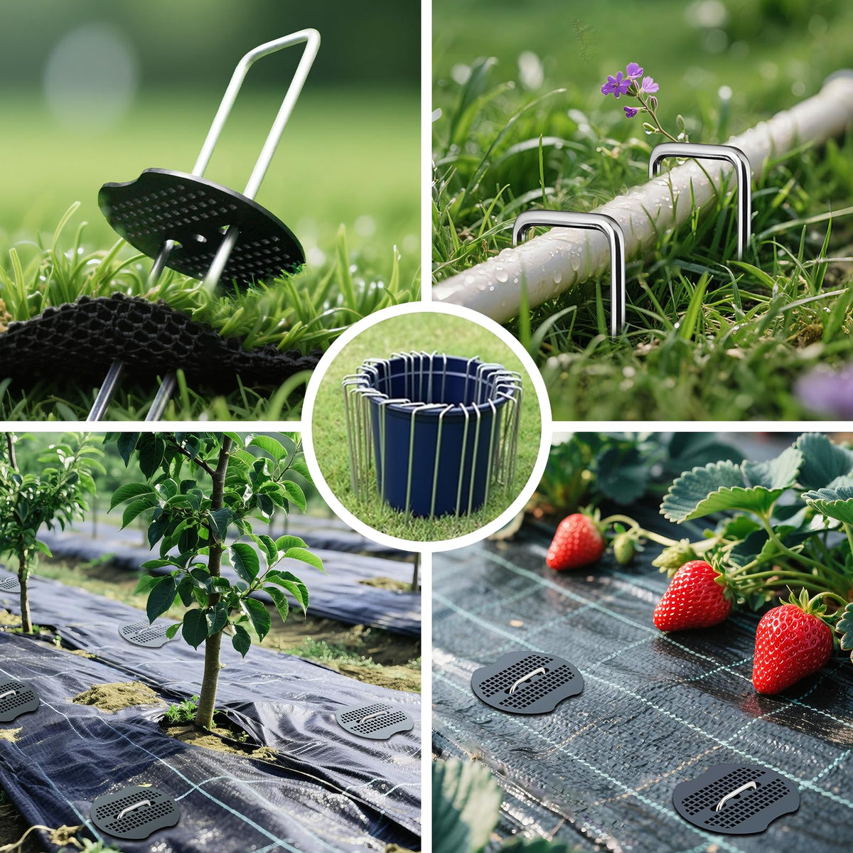 DUUKFE stakes anchor weed barriers and tarps in windy weather.