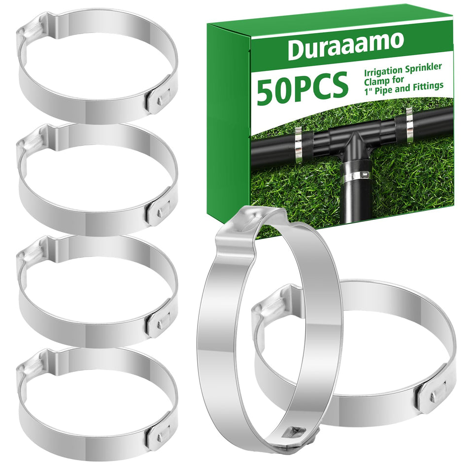 Duraaamo 1in irrigation clamp close-up for a secure, leak-proof connection
