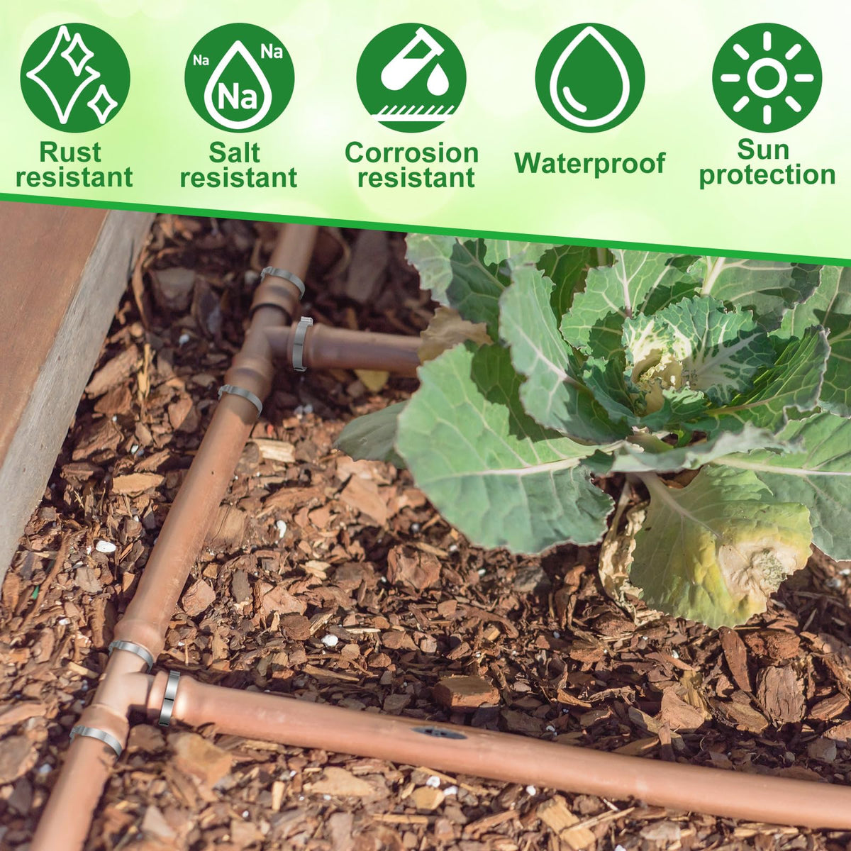 Duraaamo garden irrigation system clip promotes durable connections across seasons