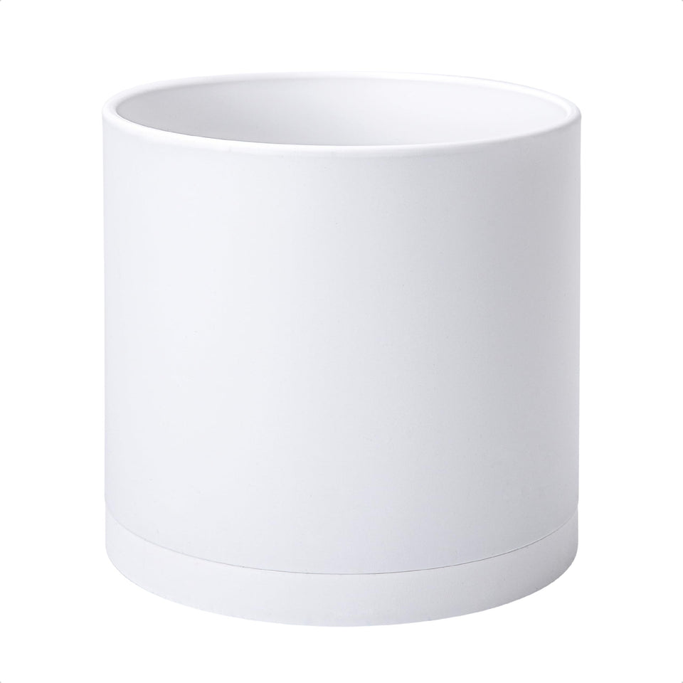 D'vine Dev 12-inch white planter with drainage hole for healthy soil.