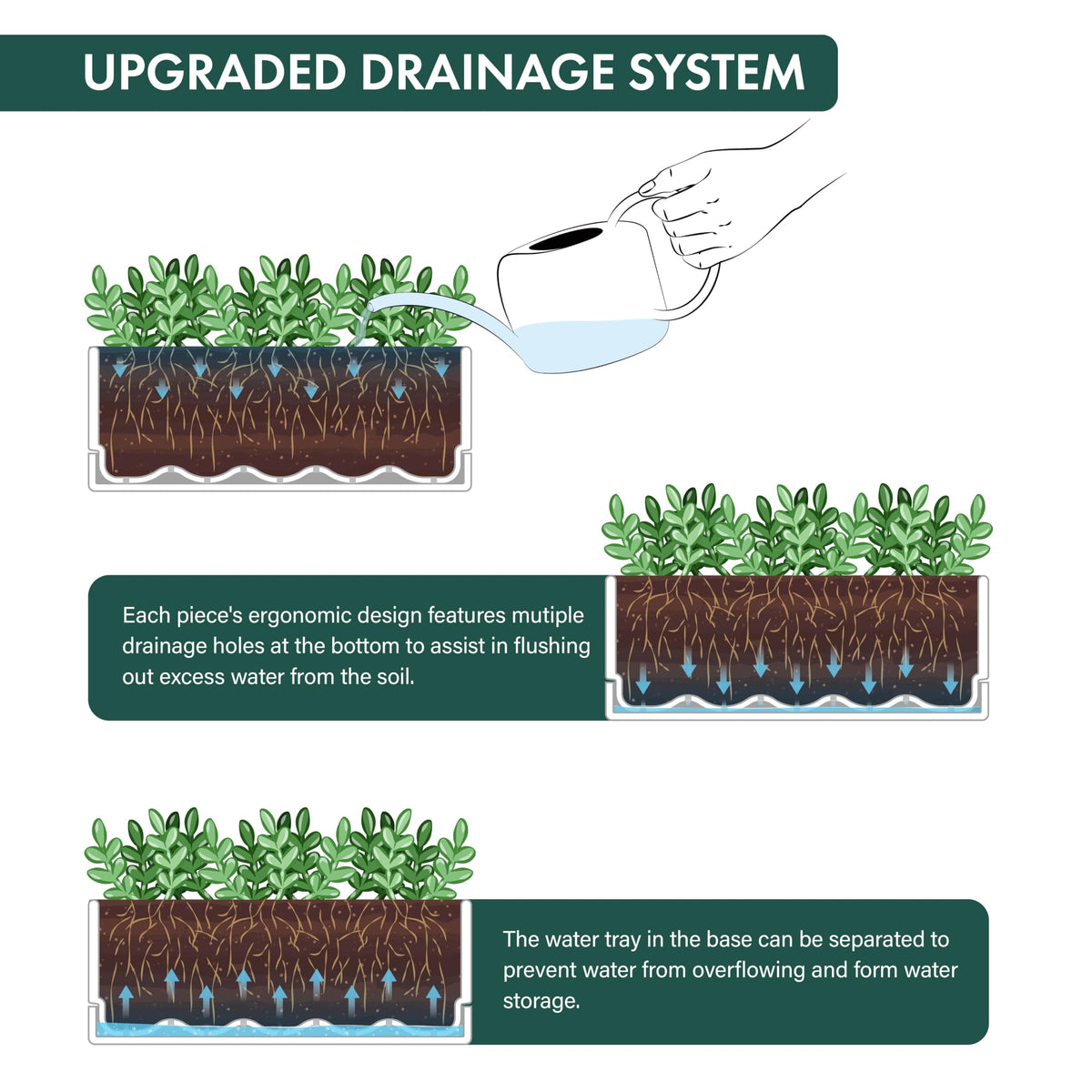 D'vine Dev drainage mesh net included to guard soil and maintain airflow.