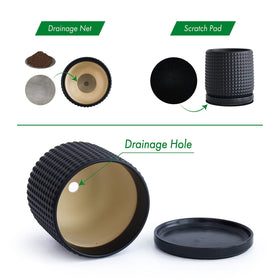 D'vine Dev planter includes drainage net and pad to protect surfaces.