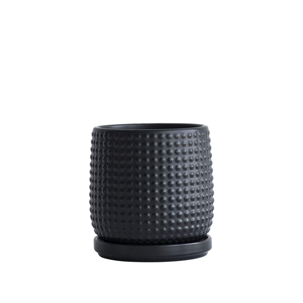 D'vine Dev ebony matte planter ready for indoor plant displays