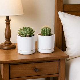 D'vine Dev pot side view shows clean round silhouette for modern décor.