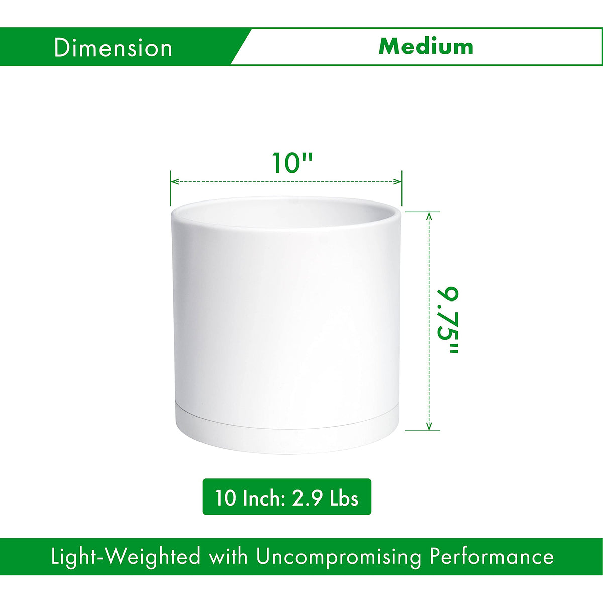 D'vine Dev seamless saucer fits the 10-inch planter for a clean drip tray.