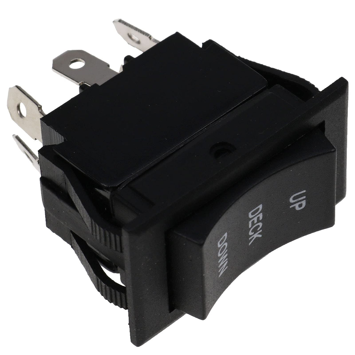 DVPARTS deck lift rocker switch side view, easy replacement compatibility.