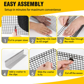 DWALE 1/2-inch square mesh provides broad coverage against birds