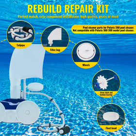 DWALE Polaris 280 tire ensures firm grip on pool floor for consistent cleaning.