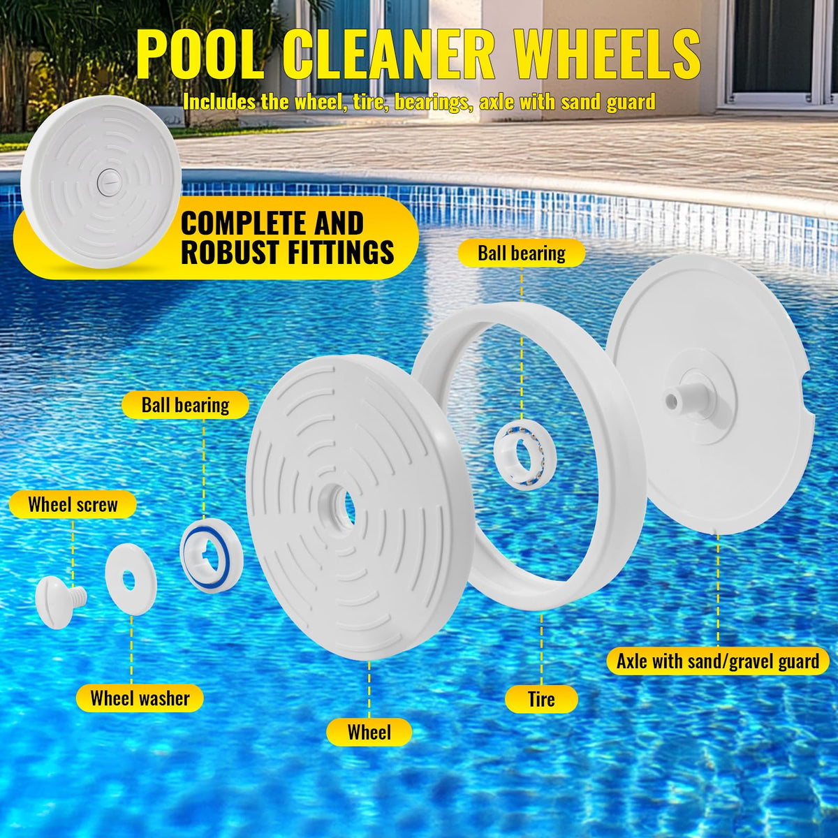 DWALE Polaris 280 wheel bearing reduces wobble for stable operation.