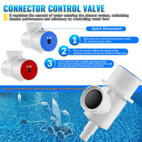 DWALE pool cleaner feed hose ball bearing swivels reduce tangling during operation