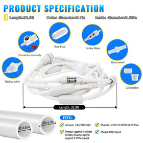 DWALE pool cleaner feed hose inline filter enhances debris removal