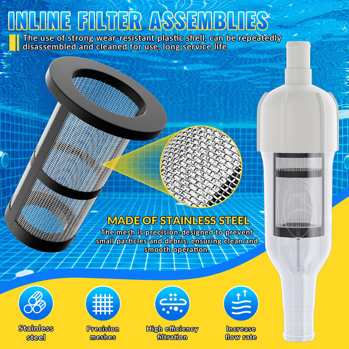 DWALE pool cleaner feed hose feed hose nuts D15 provide sturdy assembly