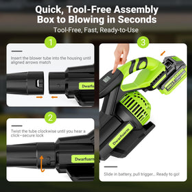 Dwarfuarm cordless leaf blower patio cleaning around outdoor furniture