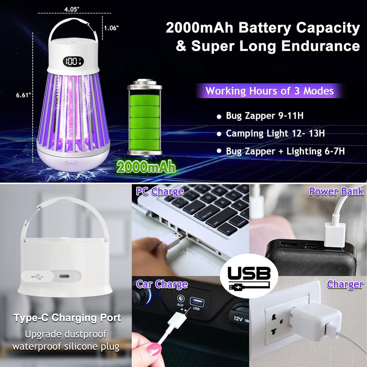 Dwcom Trap 2000mAh rechargeable battery for cordless use