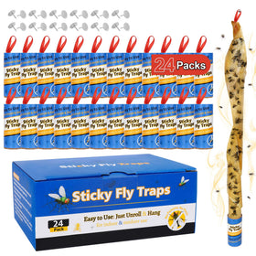 Dwcom Trap 24-pack packaging shows ready-to-use fly traps for quick setup.