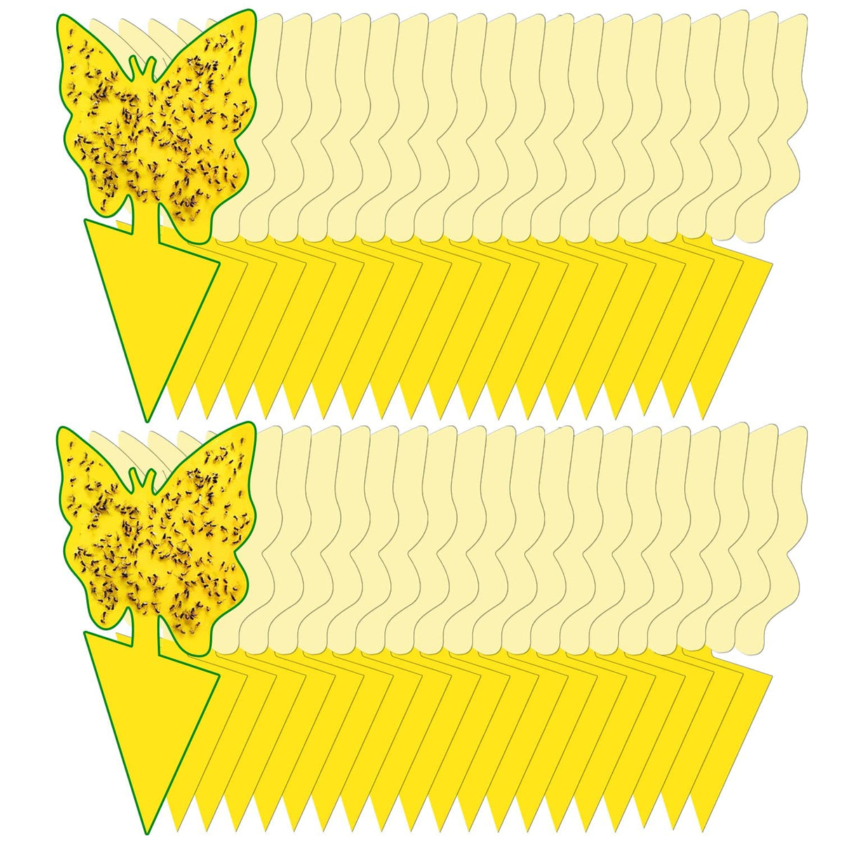 Dwcom Trap 40-pack yellow sticky traps attract gnats around potted plants