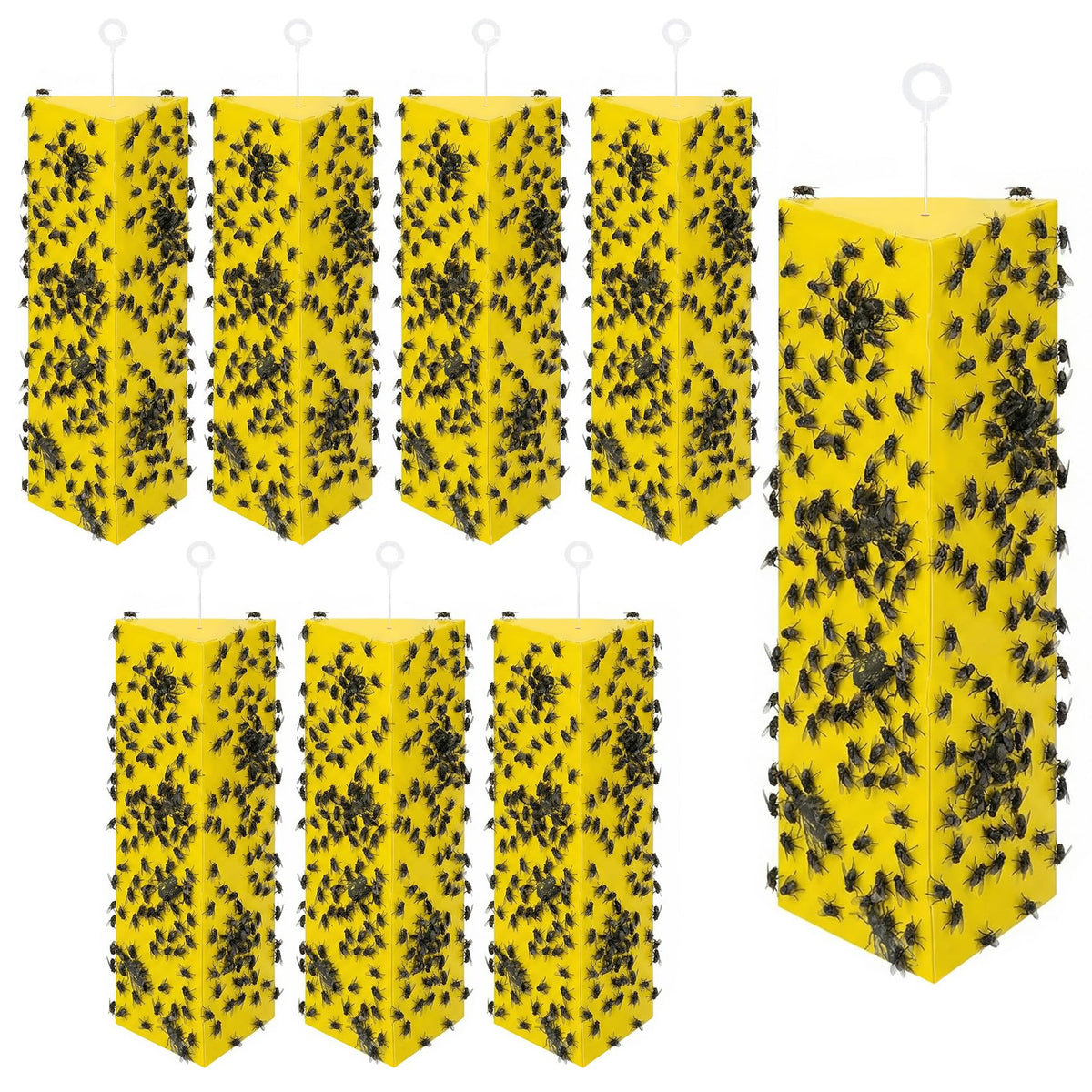 Dwcom Trap 8-pack sticky fly traps ready for indoor and outdoor use.