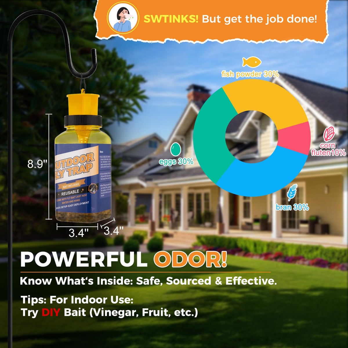 Dwcom Trap durable leak-proof bottle designed for repeated outdoor use