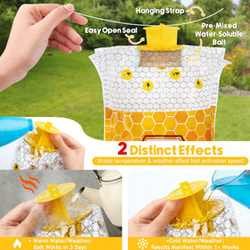 High-capacity bag holds thousands of flies, reducing backyard activity
