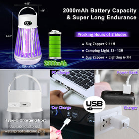Dwcom Trap LED bug zapper camping mode illustrates portable lighting for outdoors.