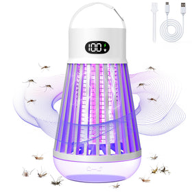 Dwcom Trap LED bug zapper front view shows compact indoor/outdoor design for versatile placement.