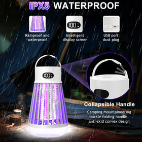 Dwcom Trap LED bug zapper IPX5 waterproof design supports outdoor splashes.