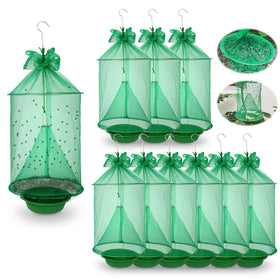 Dwcom Trap ranch fly trap hanging setup reduces outdoor fly nuisances