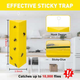 Close-up of Dwcom Trap sticky surface attracting flies for effective trapping.