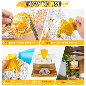 Yellow exterior attracts flies while showcasing the Dwcom Trap design