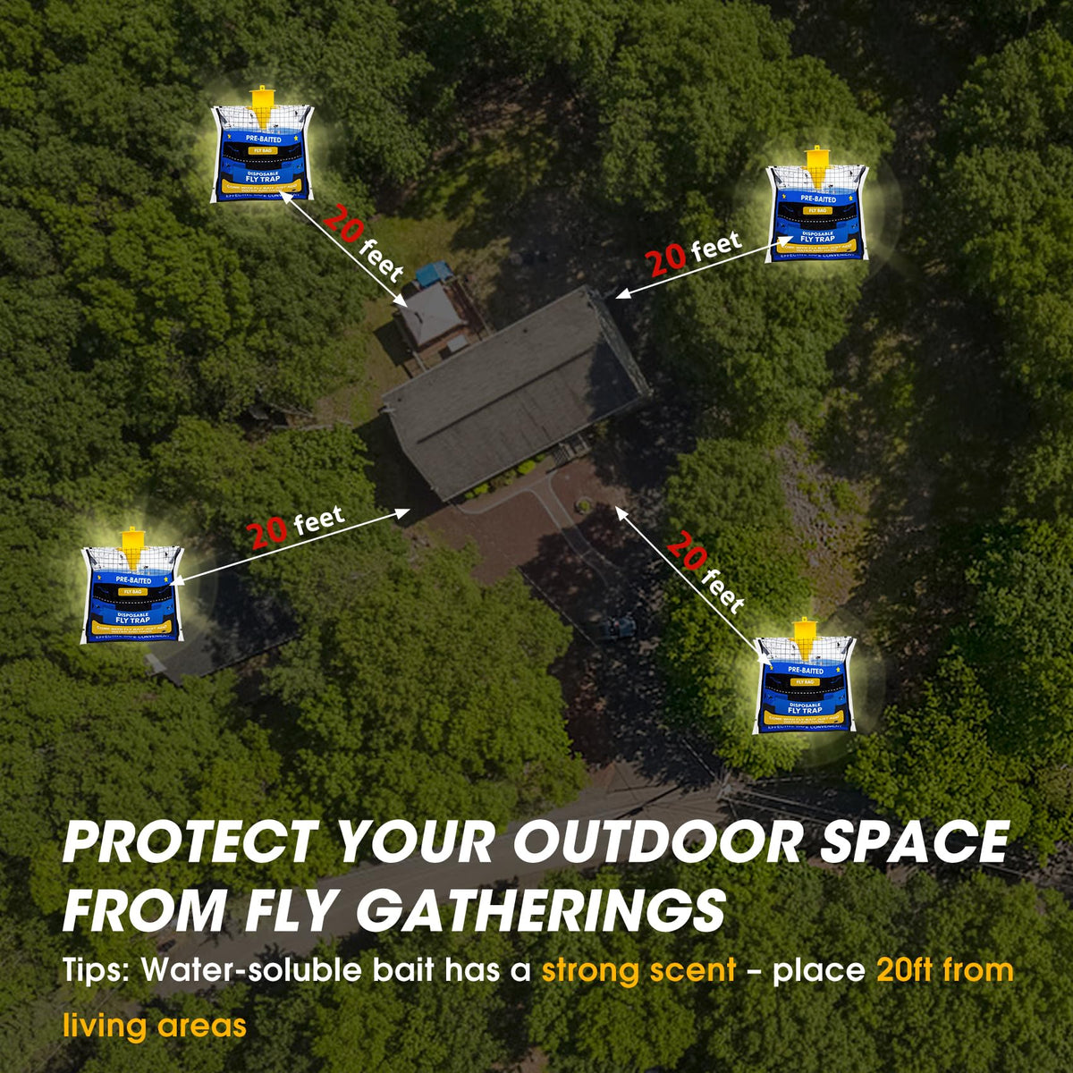 Dwcom Trap bright yellow exterior lures flies effectively outdoors