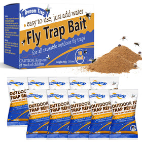 Dwcom Trap fly bait refill packets attract common outdoor flies.