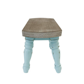Dwellington Farmhouse Step Stool used as plant stand for displaying greenery