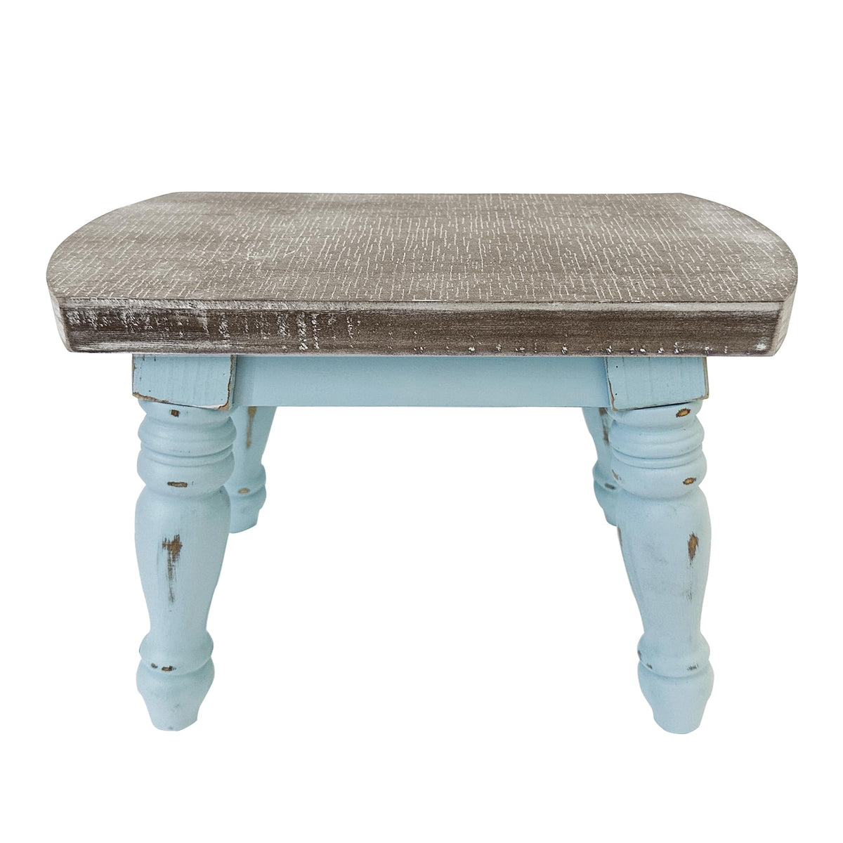 Dwellington Farmhouse Step Stool side view shows reinforced hardware for stability