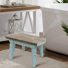 Dwellington Farmhouse Step Stool fits into tight spaces in kitchens and bathrooms