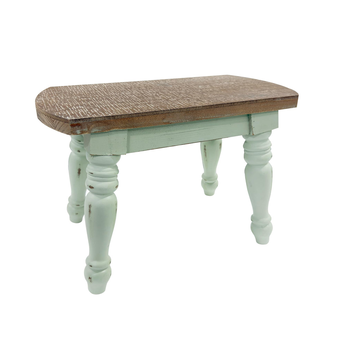 Dwellington farmhouse wooden plant stand in green for rustic plant display