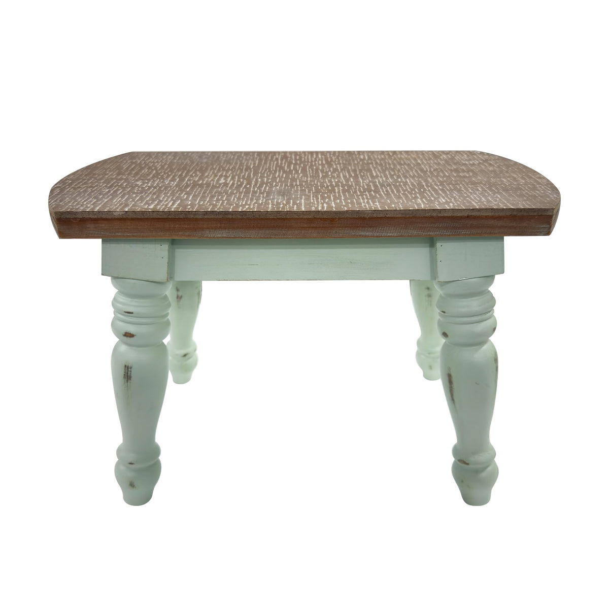 Dwellington solid wood step stool in green provides stable reach