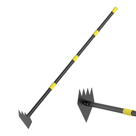 DwelSpire heavy duty garden hoe with 60-inch adjustable handle for easy reach.