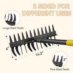 DwelSpire heavy-duty yard rake for efficient leaf gathering and debris clearing.