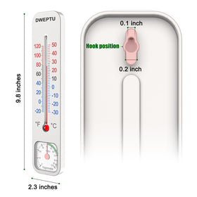 DWEPTU analog gauge displays temperature and humidity with precise readings