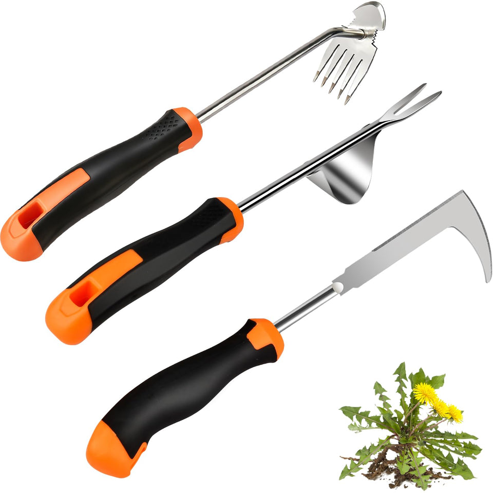 DWULCX 3-pack manual weeder set with V shape tip for precise weed removal