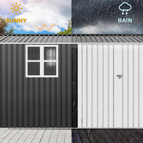 DWVO 12x8ft shed galvanized steel panels for outdoor durability.