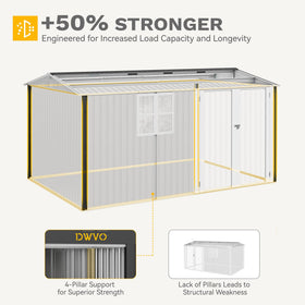 DWVO 12x8ft shed ventilation holes promoting airflow.