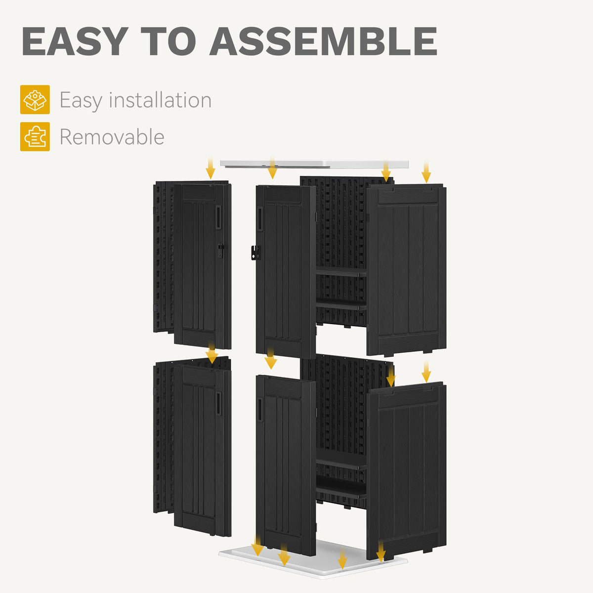 DWVO 30 cu ft capacity supports organized garden gear and equipment.