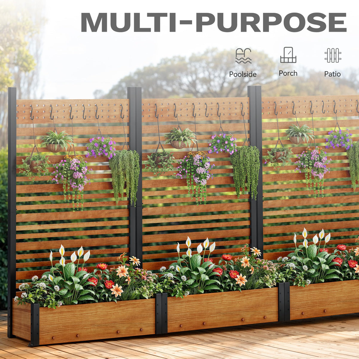 DWVO built-in planter box on fence adds greenery along your outdoor space.