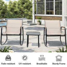 DWVO rocking chairs with wooden armrests offer comfortable ergonomic seating.