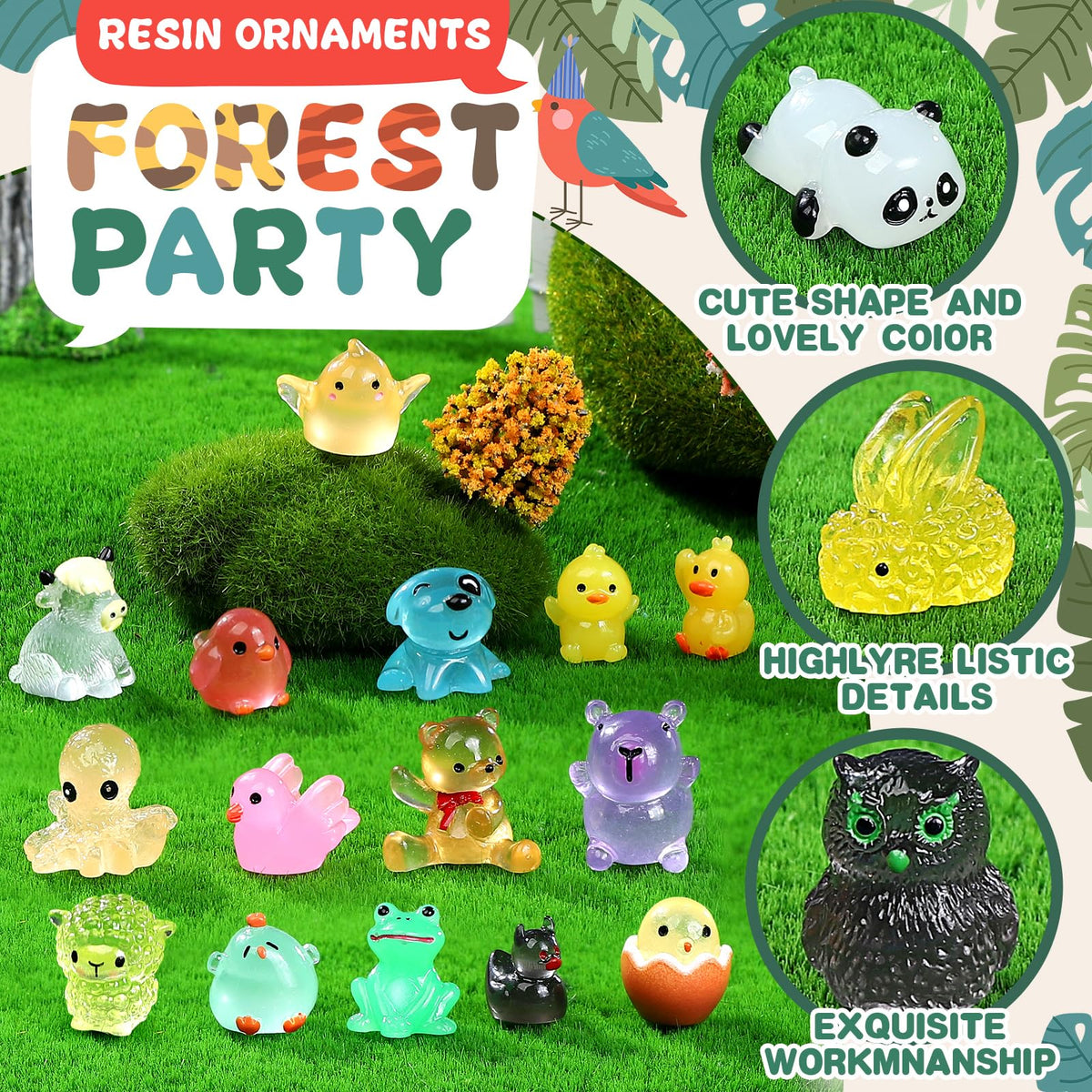 DWWPOO aquarium decor resin animals enhance aquatic-themed setups.